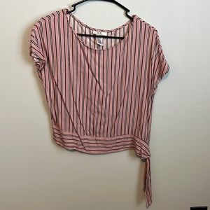 Pink striped blouse
